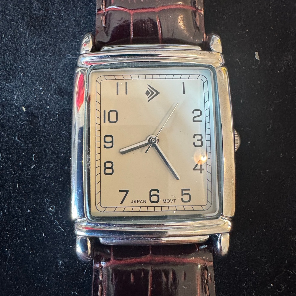 Silpada Silver-Tone Watch with Brown Croc Leather Strap